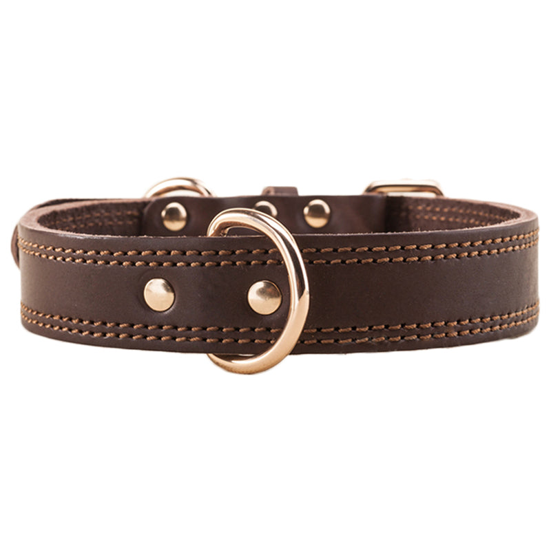 Cowhide Dog Collar Medium And Large  Golden Husky Leather