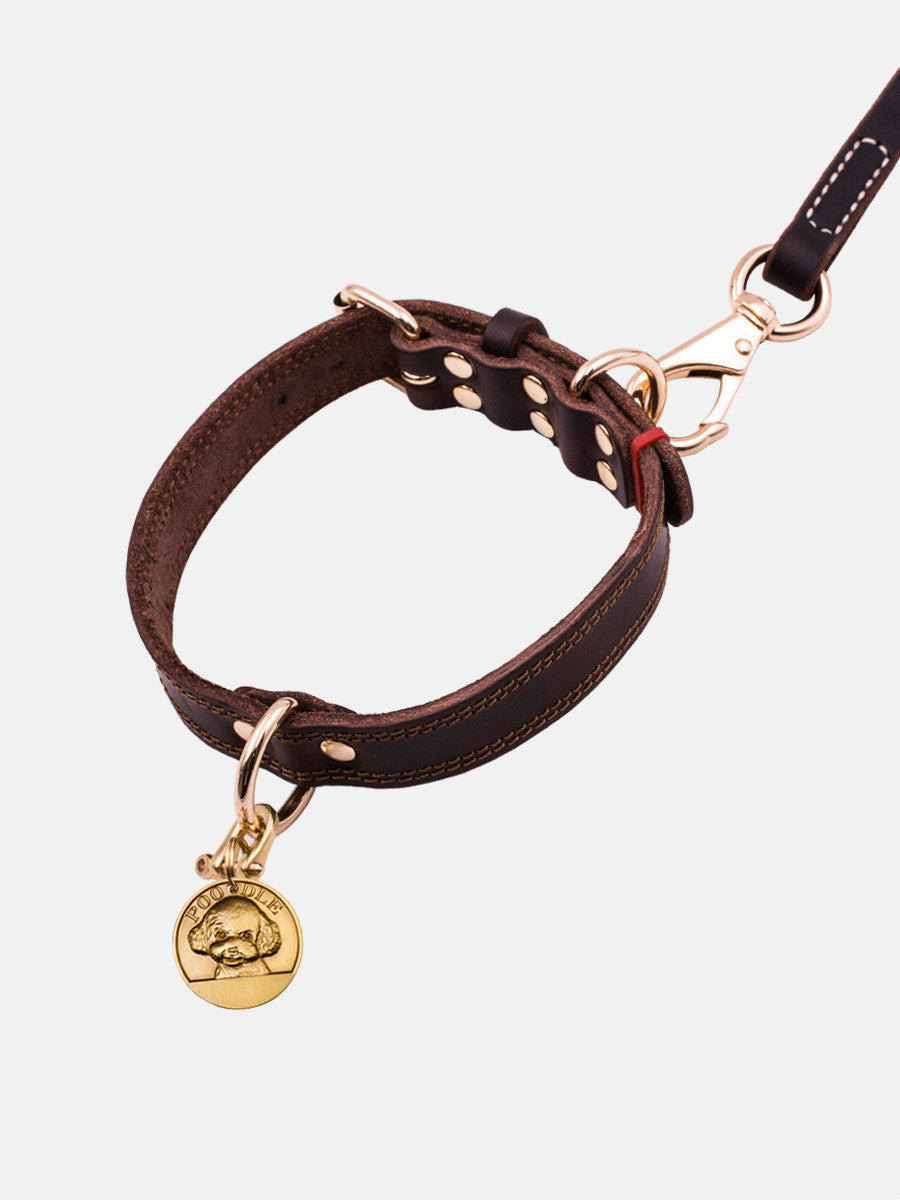 Cowhide Dog Collar Medium And Large  Golden Husky Leather
