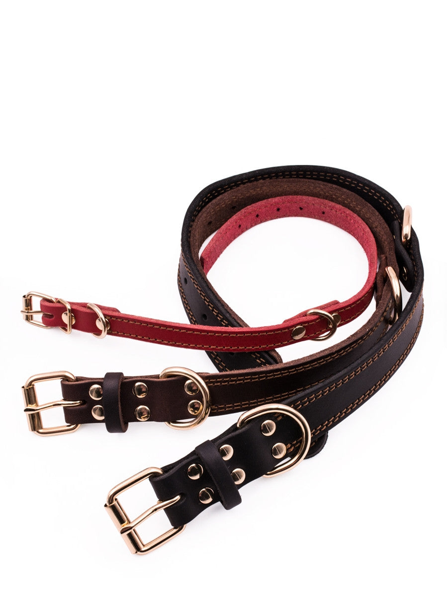 Cowhide Dog Collar Medium And Large  Golden Husky Leather